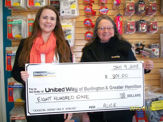 Burlington Self Storage Facility Helps the United Way