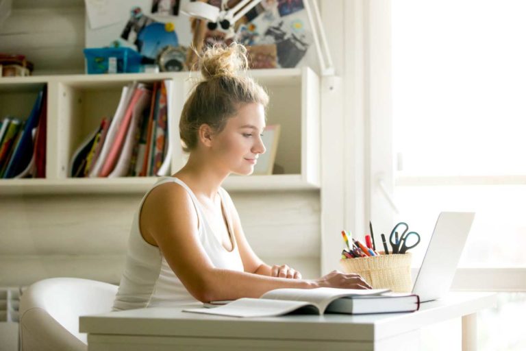 Lady typing on computer