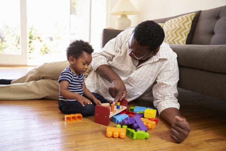 Grandpa playing with grandchild