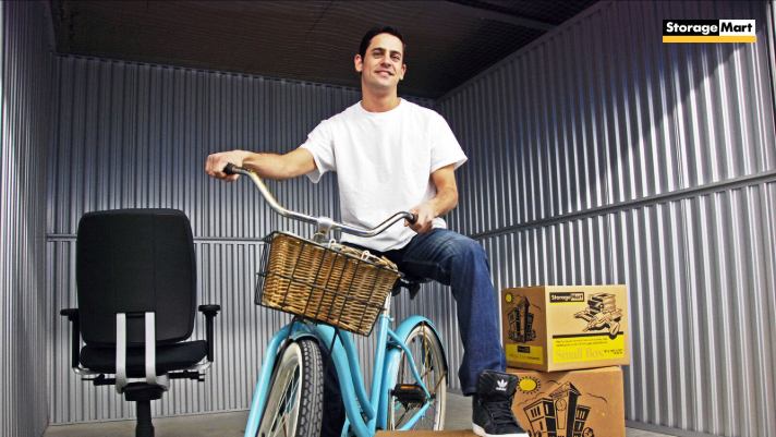 Man gets bike out of storage unit