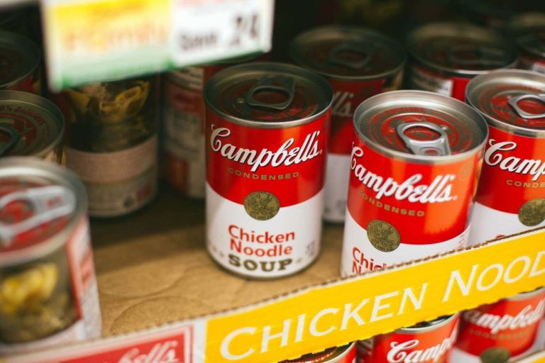 soup cans stacked up