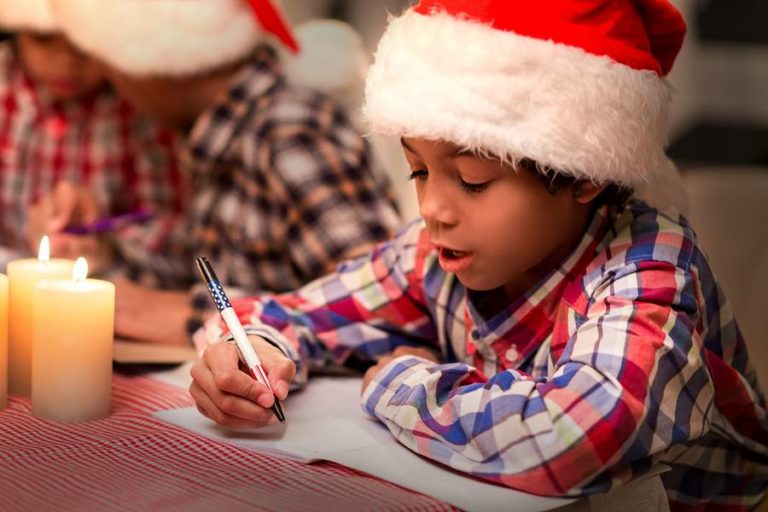 Kid participating in holiday traditions