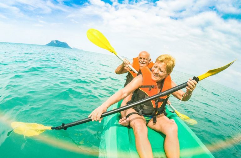 Seniors kayaking