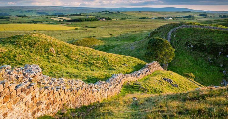 The rolling hills of the Pennine Way hike in England