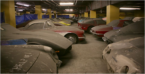 Peter Max Corvettes in Storage