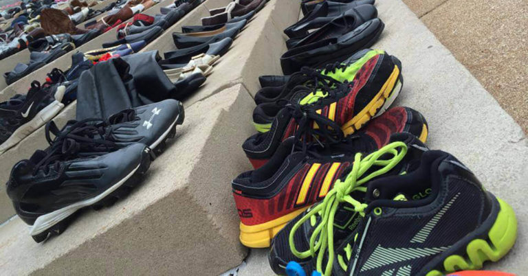 Shoe In for Foster Care Lines Missouri Capitol with 4,800 Shoes
