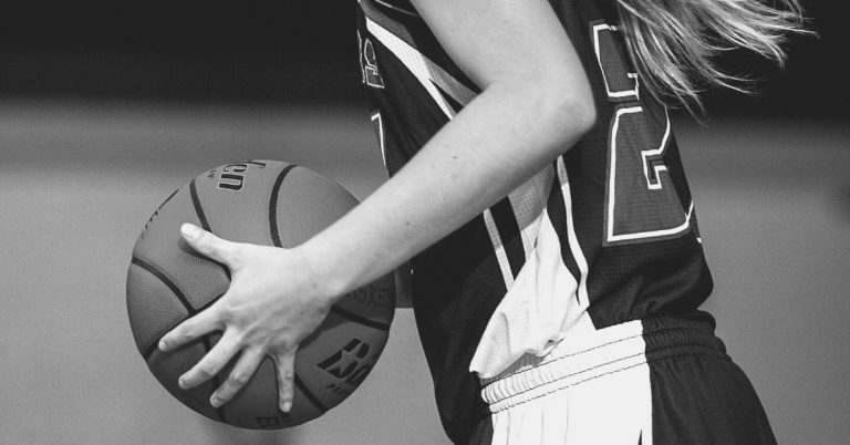 Woman with basketball