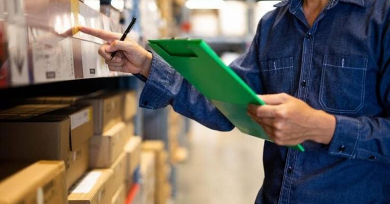 a man doing inventory