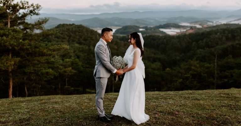 a bride and groom