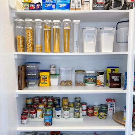 Properly labeled and organized pantry