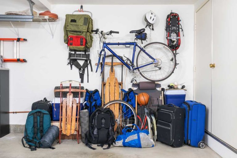 Sporting goods storage in garage